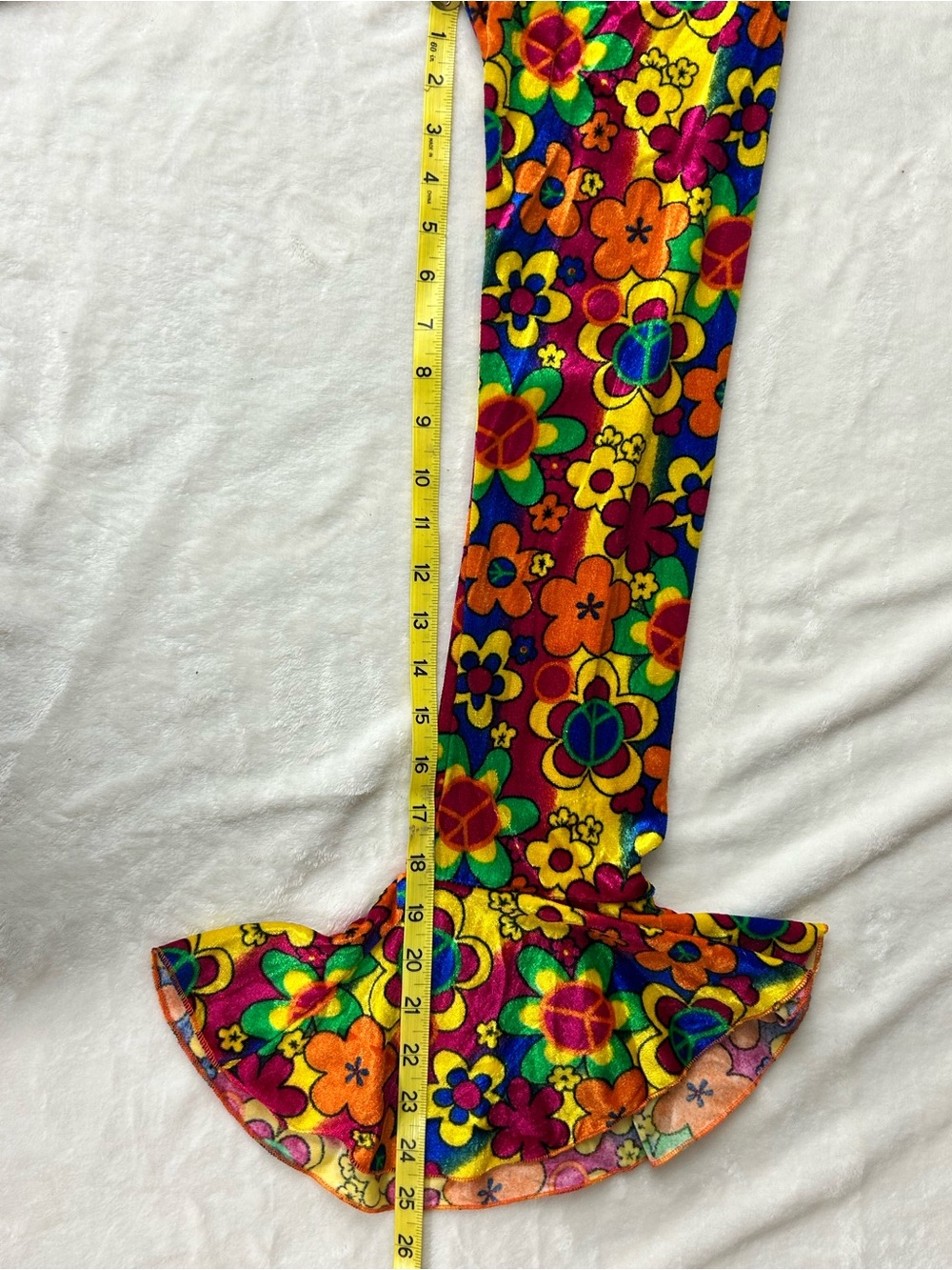 Flower Power Retro Floral Mini Dress Yellow Orange Pink Hippie Costume Sz 12-14 - Picture 8 of 10